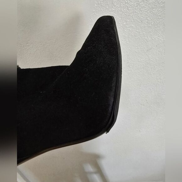 Saint Laurent Black Suede Pointed Toe Boots Size 8.5 - Picture 5 of 15